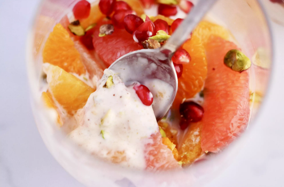 Parfait with Maple Yogurt, Citrus and Pomegranate