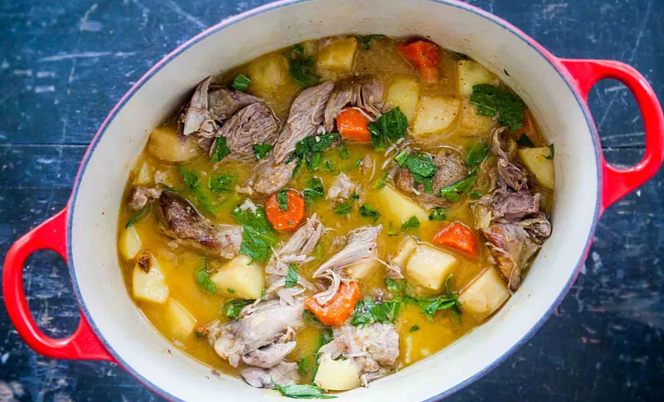 Slow Cooker Turkey Stew with Mustard and Root Vegetables