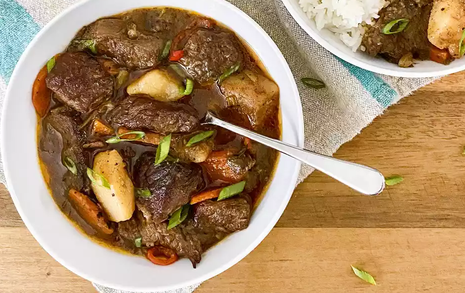 Jamaican Beef Stew with Scotch Bonnets, Ginger and Allspice