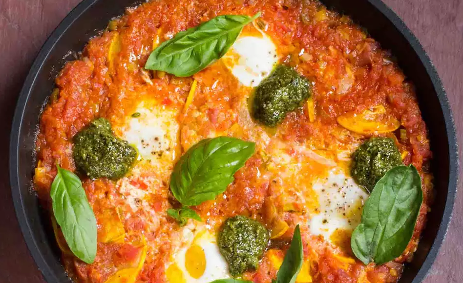 Vegetable Shakshuka With Pesto