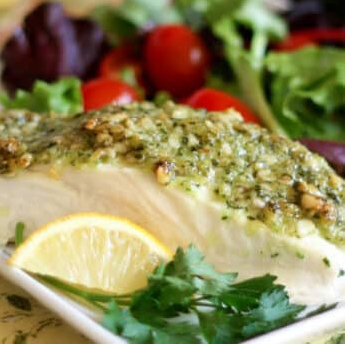 Halibut with a Pine Nut Crust