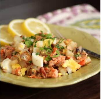 Smoked Salmon and Red Potato Hash