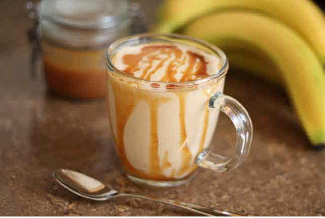 Caramel Peanut Butter Banana Milkshake Smoothie