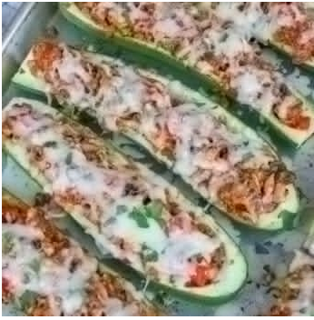 Sausage Stuffed Zucchini Boats