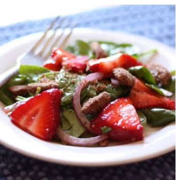 Sweet Strawberry Salad with Cinnamon Pecans