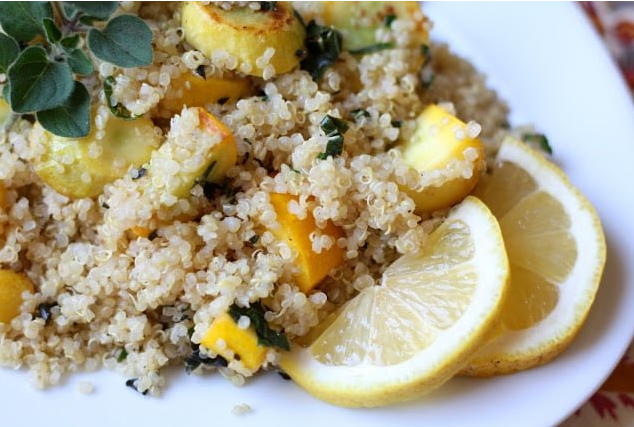 Lemon Herb Quinoa with Summer Squash