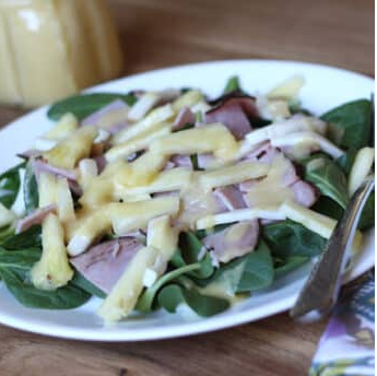 Hawaiian Salad with Pineapple Balsamic Salad Dressing