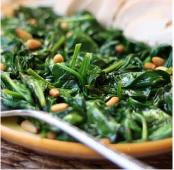 Spinach with Lemon and Pine Nuts