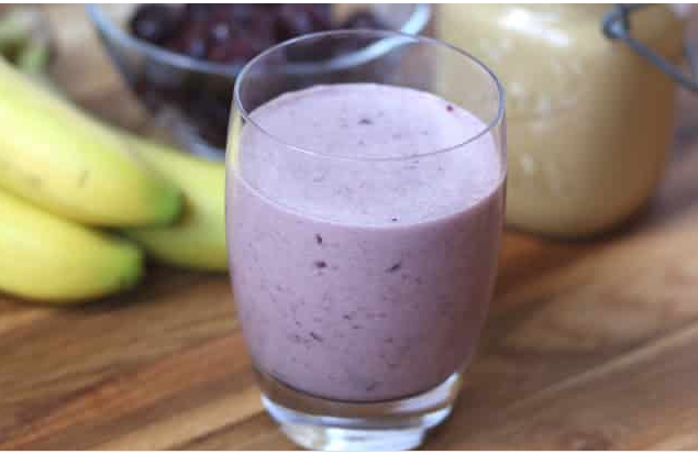 Cherry Peanut Butter Banana Smoothie