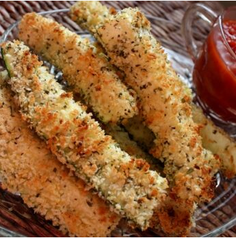 Parmesan Panko Baked Zucchini with Marinara