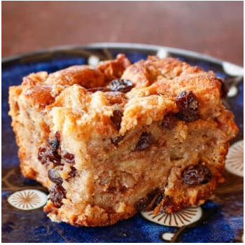 Challah Bread Pudding with Kahlua Cream Sauce