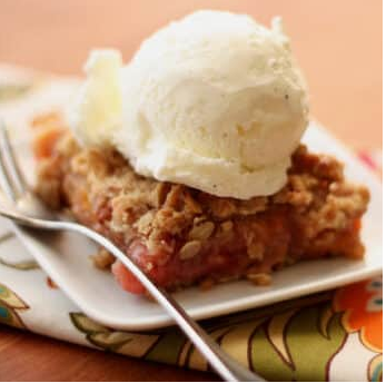 Apricot Rhubarb Strawberry Almond Crunch