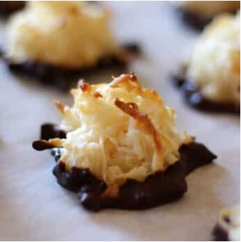 Dark Chocolate Dipped Coconut Macaroons