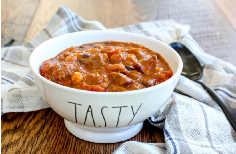 Spicy Five Bean Chili with Steak and Sausage