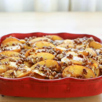 Peaches and Cream French Toast Casserole