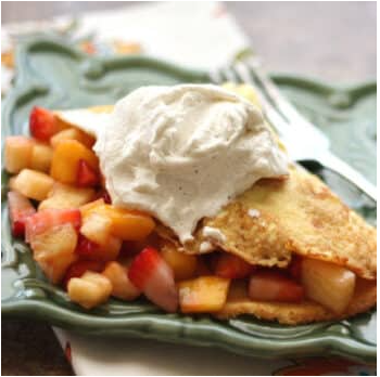 Strawberry Pineapple Crepes with Cardamom Cream