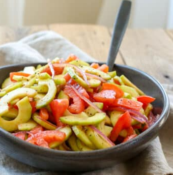 Cucumber Salad with Spicy Tomato Vinaigrette