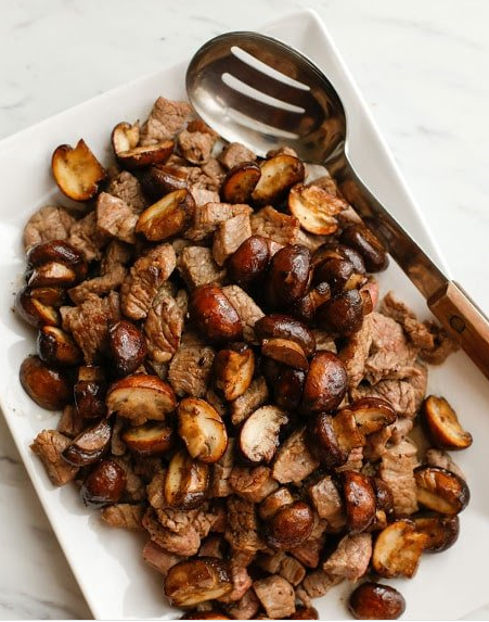 Buttered Steak Bites with Mushrooms