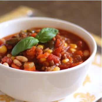 Hearty Italian Beef, Bean, and Vegetable Stew {large batch recipe}